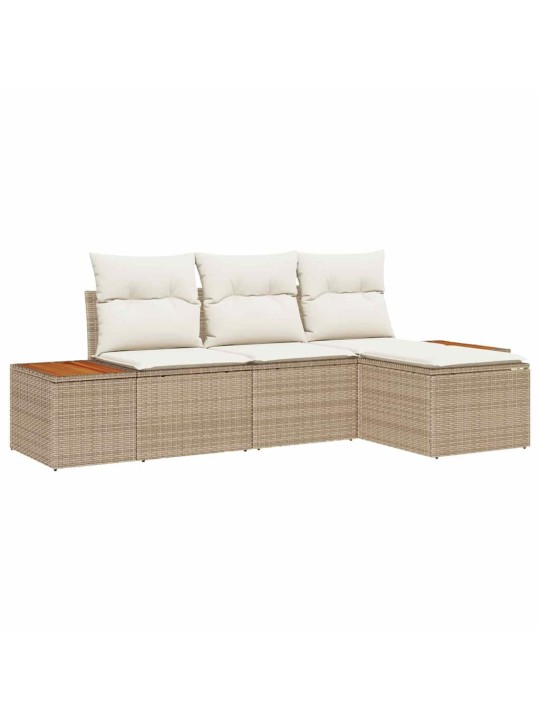 Aia diivanikomplekt 4 tk beež ja kreemjas 184 x 62 x 85 cm