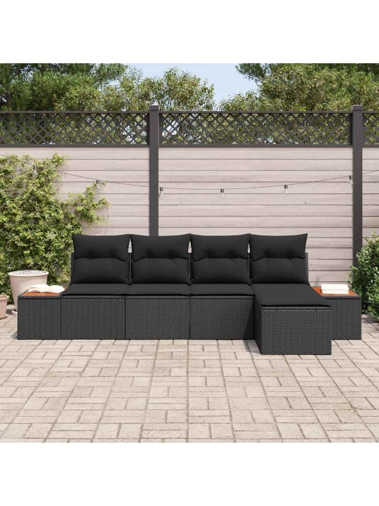 Aia diivanikomplekt 5 tk must 184 x 62 x 85 cm polürooster