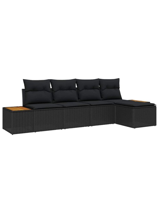 Aia diivanikomplekt 5 tk must 184 x 62 x 85 cm polürooster