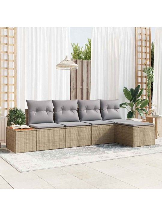Aia diivanikomplekt 5 tk beež ja helehall 184 x 62 x 85 cm