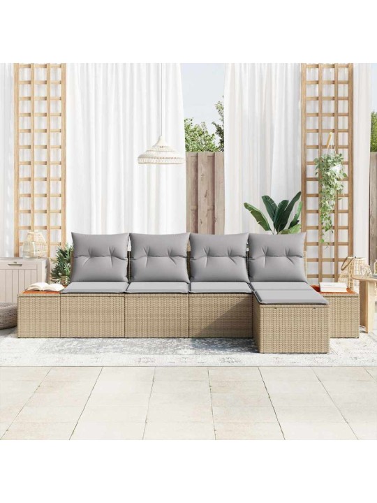 Aia diivanikomplekt 5 tk beež ja helehall 184 x 62 x 85 cm