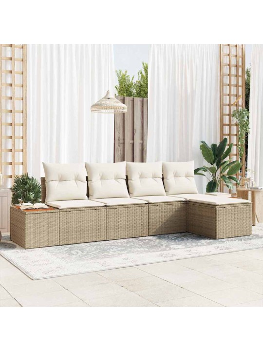 Aia diivanikomplekt 5 tk beež ja kreemjas 184 x 62 x 85 cm