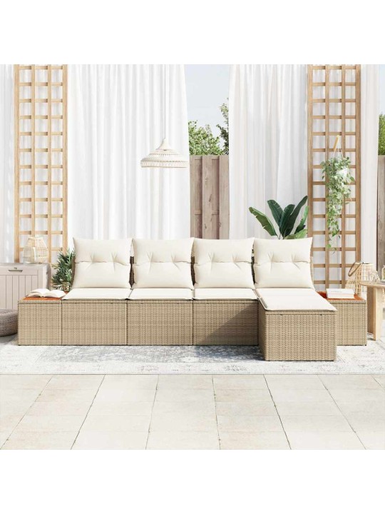 Aia diivanikomplekt 5 tk beež ja kreemjas 184 x 62 x 85 cm
