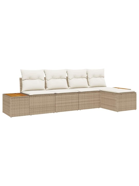 Aia diivanikomplekt 5 tk beež ja kreemjas 184 x 62 x 85 cm