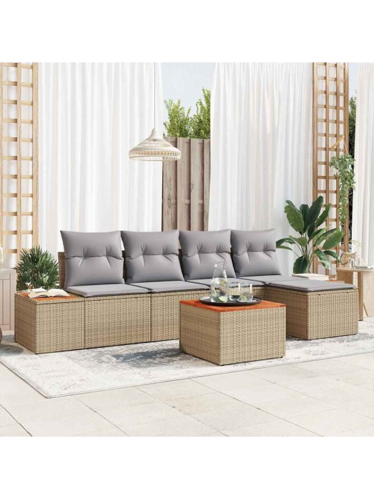 Aia diivanikomplekt 6 tk beež ja helehall 184 x 62 x 85 cm