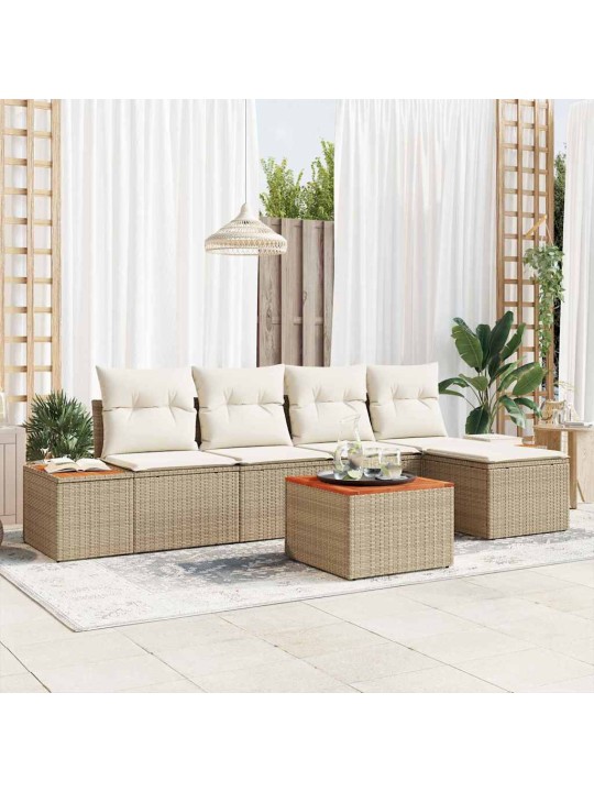 Aia diivanikomplekt 6 tk beež ja kreemjas 184 x 62 x 85 cm