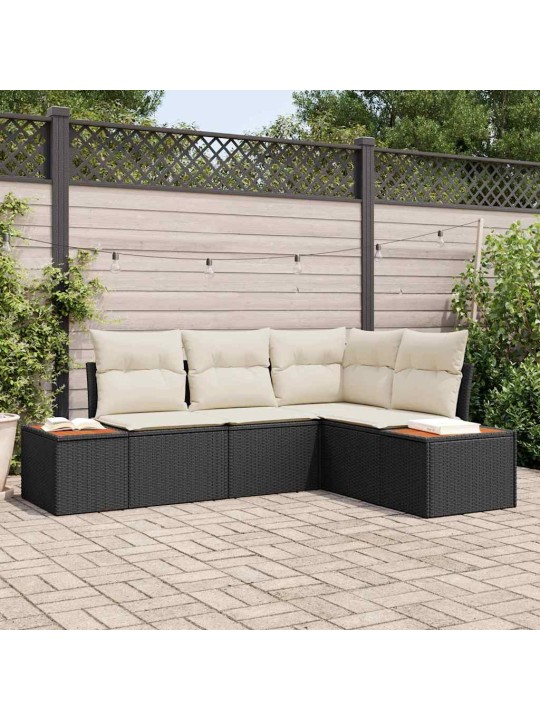 Aia diivanikomplekt 4 tk must ja kreemjas 209 x 154 x 85 cm