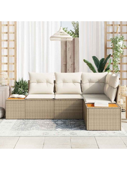 Aia diivanikomplekt 4 tk beež ja kreemjas 209 x 154 x 85 cm