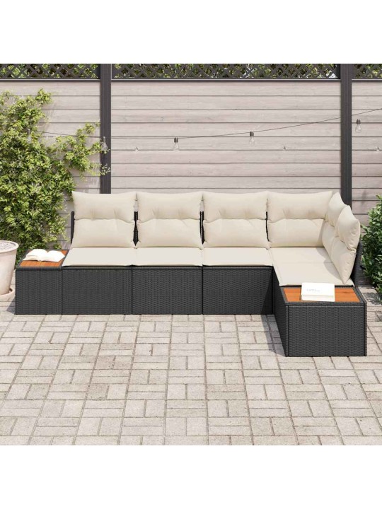 Aia diivanikomplekt 5 tk must ja kreemjas 264 x 154 x 85 cm