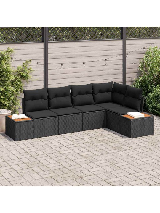 Aia diivanikomplekt 5 tk must 264 x 154 x 85 cm polürooster