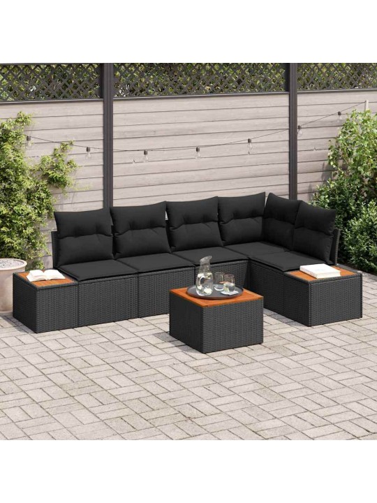Aia diivanikomplekt 6 tk must 264 x 154 x 85 cm polürooster