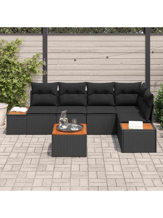 Aia diivanikomplekt 6 tk must 264 x 154 x 85 cm polürooster