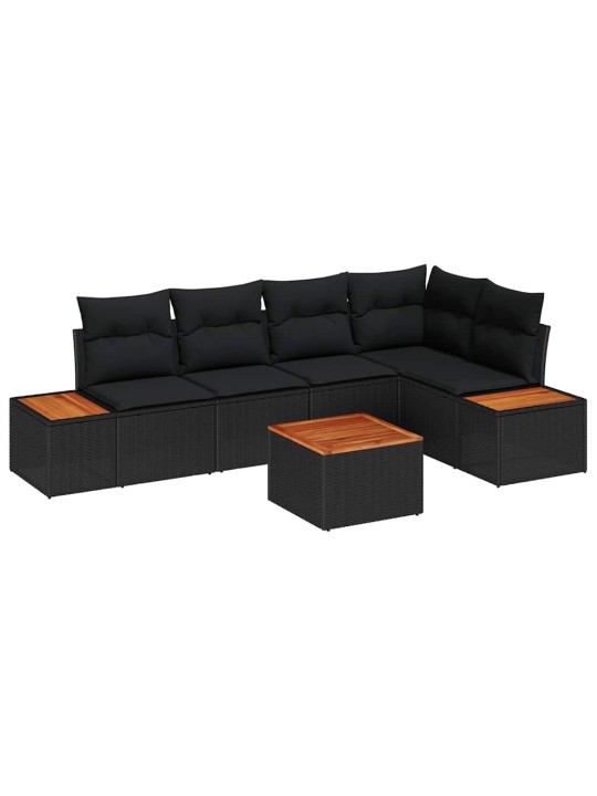 Aia diivanikomplekt 6 tk must 264 x 154 x 85 cm polürooster