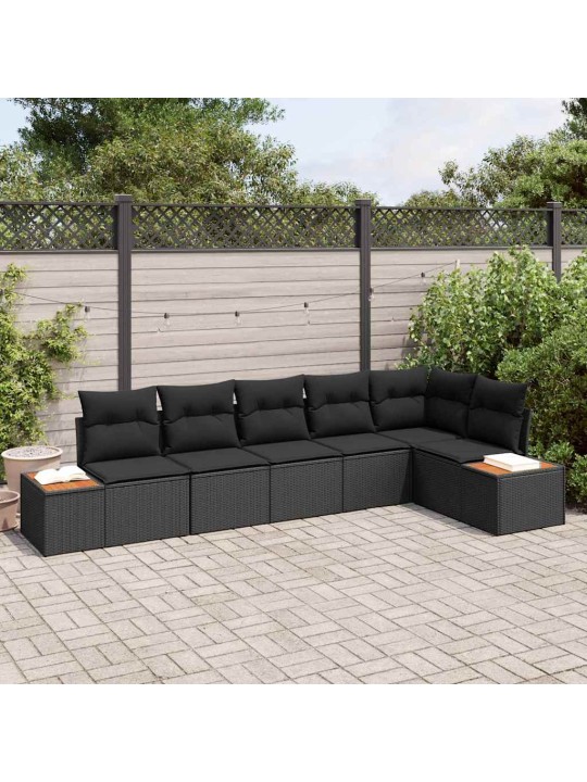 Aia diivanikomplekt 6 tk must 319 x 154 x 85 cm polürooster