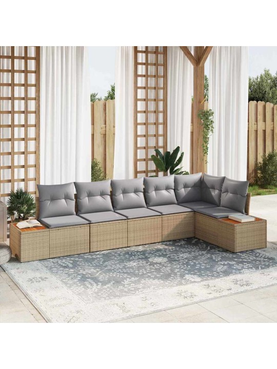 Aia diivanikomplekt 6 tk beež ja helehall 319 x 154 x 85 cm
