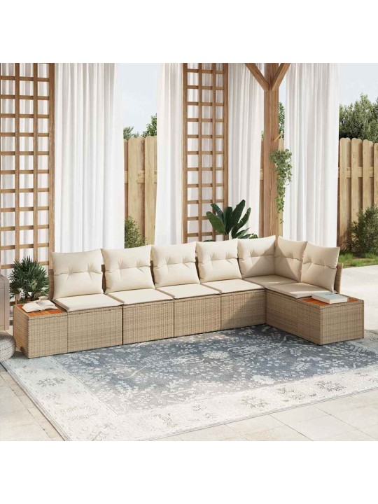 Aia diivanikomplekt 6 tk beež ja kreemjas 319 x 154 x 85 cm