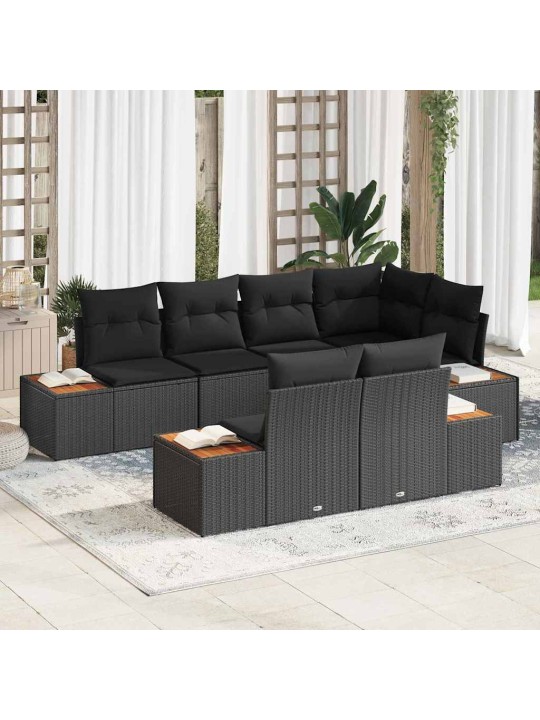 Aia diivanikomplekt 7 tk must 264 x 154 x 85 cm polürooster
