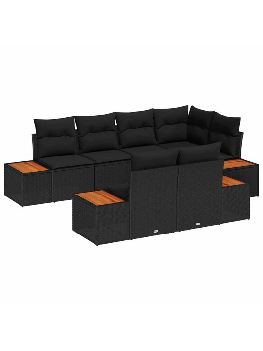 Aia diivanikomplekt 7 tk must 264 x 154 x 85 cm polürooster