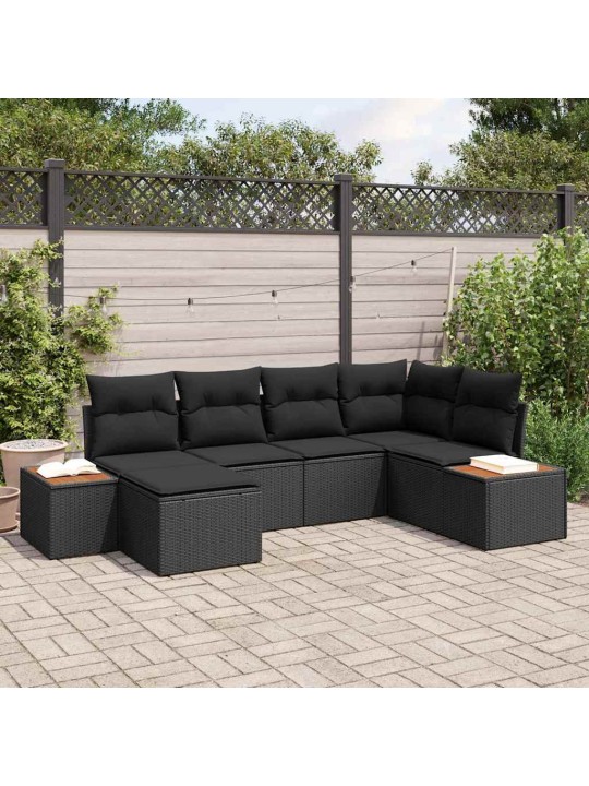 Aia diivanikomplekt 6 tk must 264 x 154 x 85 cm polürooster