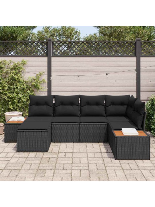Aia diivanikomplekt 6 tk must 264 x 154 x 85 cm polürooster