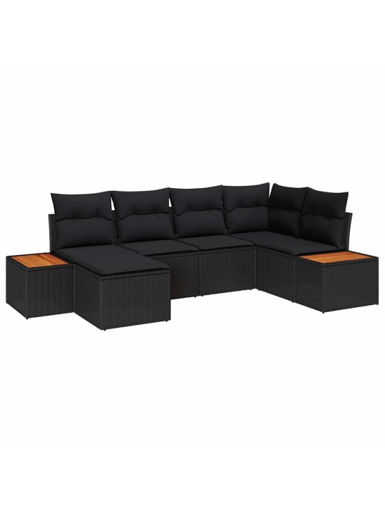 Aia diivanikomplekt 6 tk must 264 x 154 x 85 cm polürooster