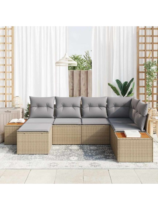Aia diivanikomplekt 6 tk beež ja helehall 264 x 154 x 85 cm