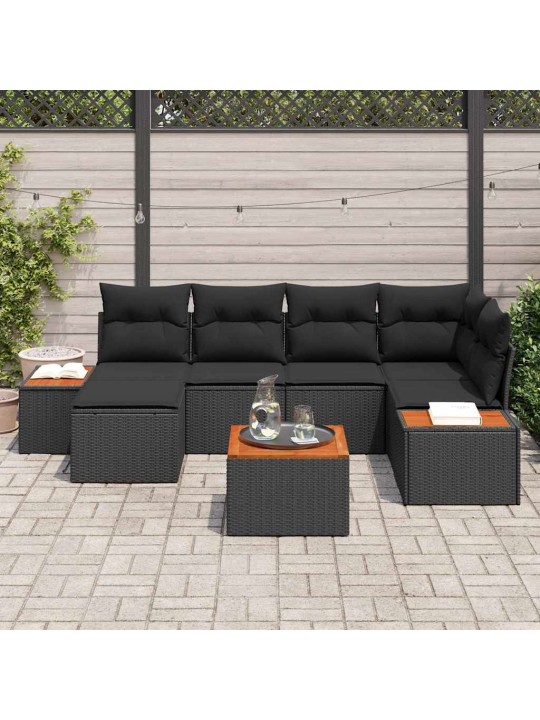 Aia diivanikomplekt 7 tk must 264 x 154 x 85 cm polürooster