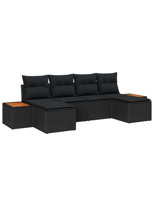 Aia diivanikomplekt 6 tk must 184 x 62 x 85 cm polürooster
