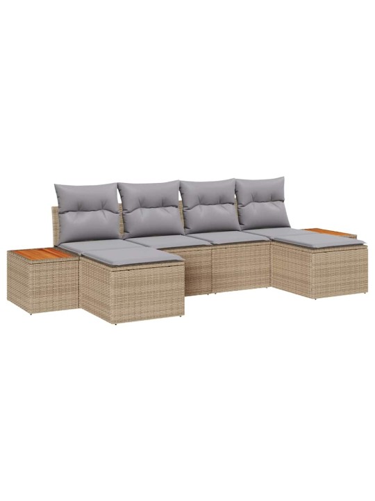 Aia diivanikomplekt 6 tk beež ja helehall 184 x 62 x 85 cm