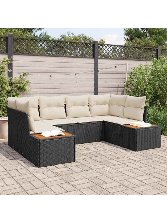 Aia diivanikomplekt 6 tk must ja kreemjas 234 x 154 x 85 cm
