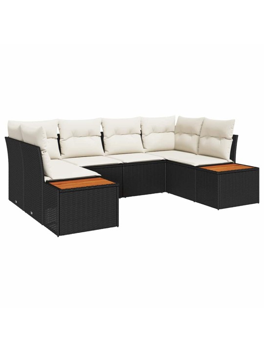 Aia diivanikomplekt 6 tk must ja kreemjas 234 x 154 x 85 cm