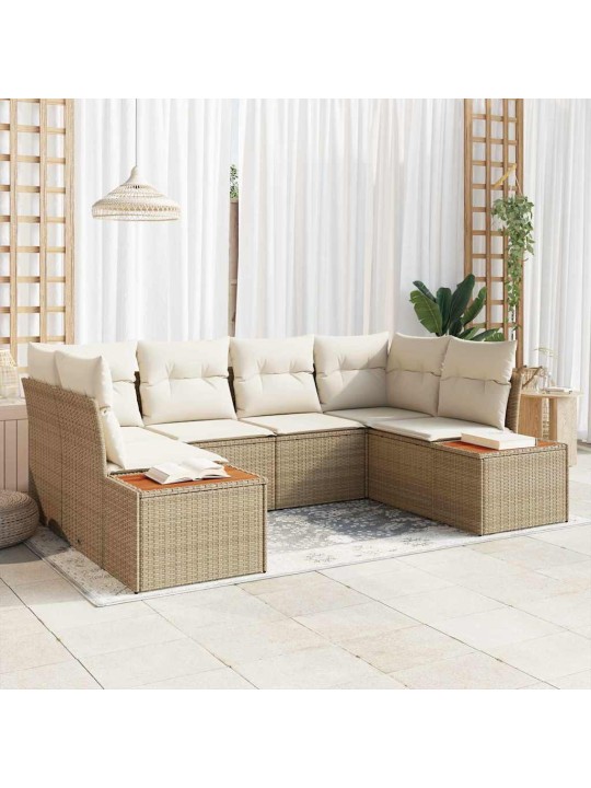 Aia diivanikomplekt 6 tk beež ja kreemjas 234 x 154 x 85 cm