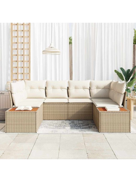 Aia diivanikomplekt 6 tk beež ja kreemjas 234 x 154 x 85 cm