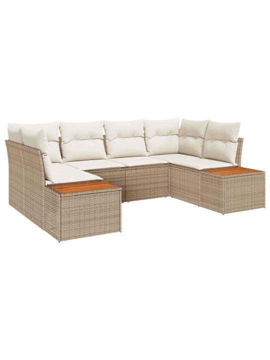 Aia diivanikomplekt 6 tk beež ja kreemjas 234 x 154 x 85 cm