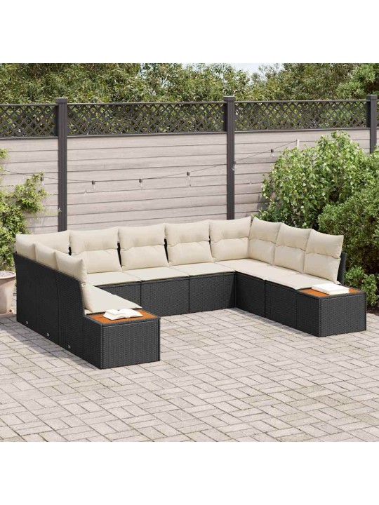 Aia diivanikomplekt 5 tk must ja kreemjas 289 x 209 x 85 cm
