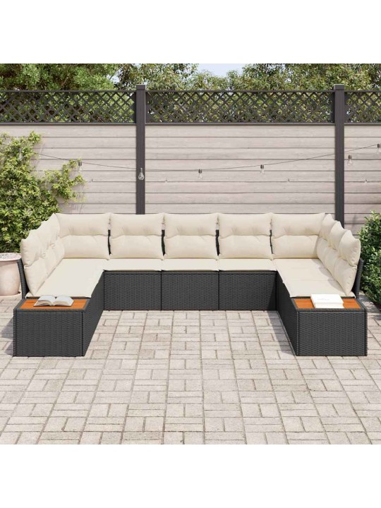 Aia diivanikomplekt 5 tk must ja kreemjas 289 x 209 x 85 cm