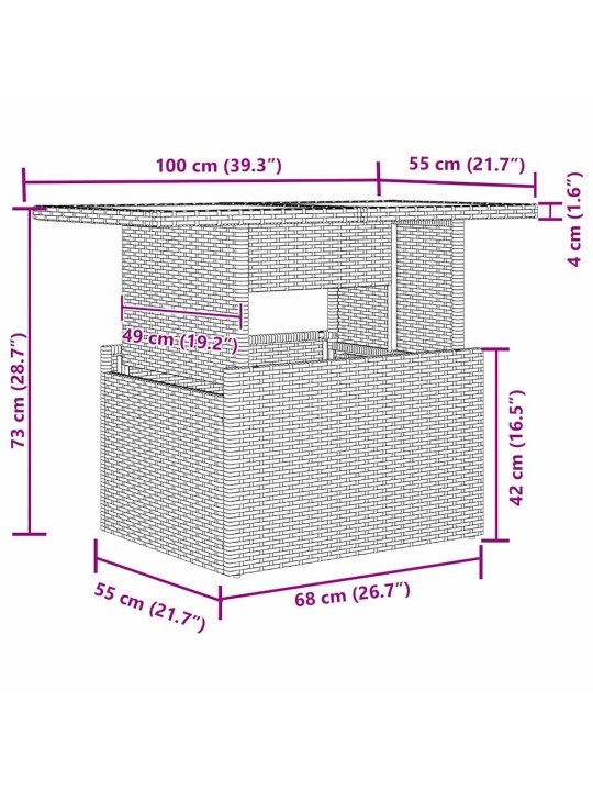 Aia diivanikomplekt 10 tk beež 100 x 55 x 73 cm polürooster