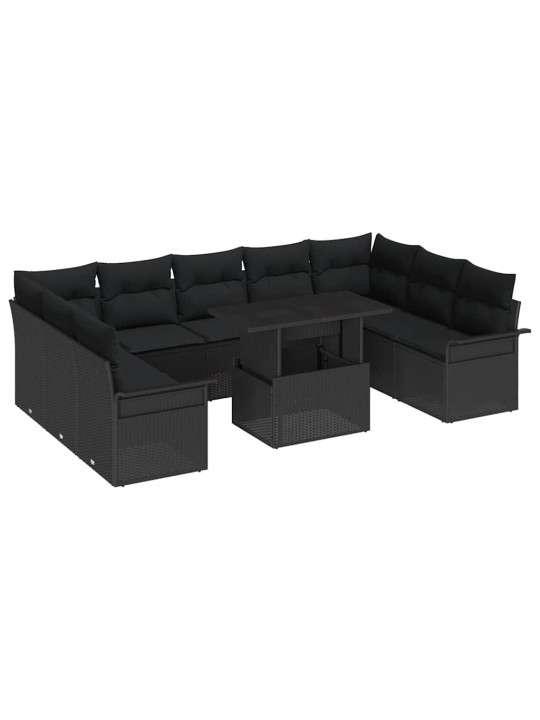 Aia diivanikomplekt 10 tk must 100 x 55 x 73 cm polürooster