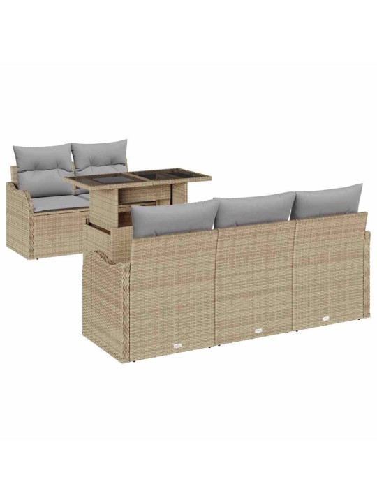 Aia diivanikomplekt 6 tk beež 100 x 55 x 73 cm polürooster
