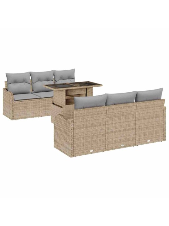 Aia diivanikomplekt 7 tk beež 100 x 55 x 73 cm polürooster