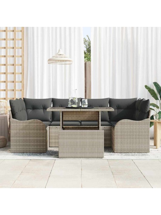 Aia diivanikomplekt 7 tk helehall 100 x 55 x 73 cm polürooster