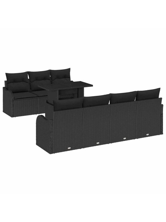 Aia diivanikomplekt 8 tk must 100 x 55 x 73 cm polürooster