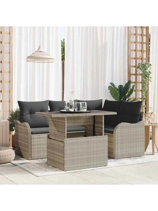 Aia diivanikomplekt 5 tk helehall 100 x 55 x 73 cm polürooster