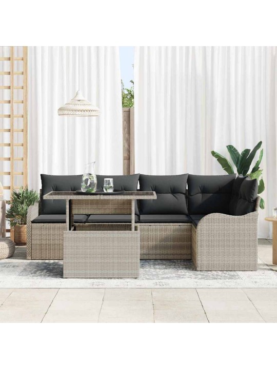 Aia diivanikomplekt 6 tk helehall 100 x 55 x 73 cm polürooster