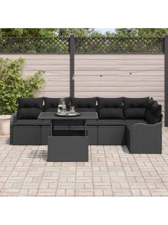 Aia diivanikomplekt 7 tk must 100 x 55 x 73 cm polürooster