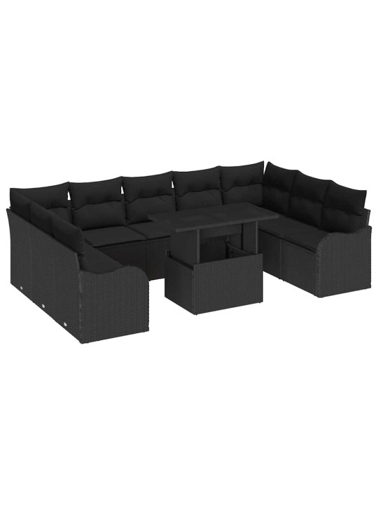 Aia diivanikomplekt 10 tk must 100 x 55 x 73 cm polürooster