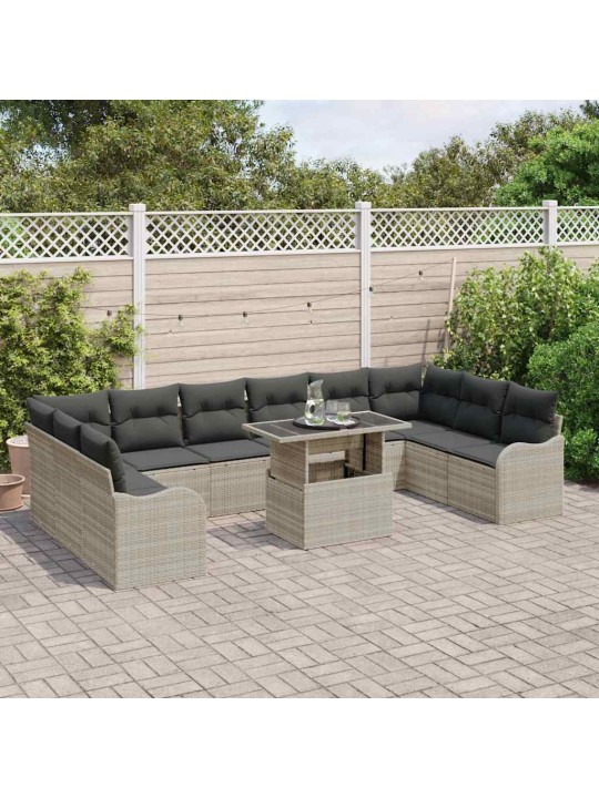 Aia diivanikomplekt padjaga 11 tk helehall 100 x 55 x 73 cm