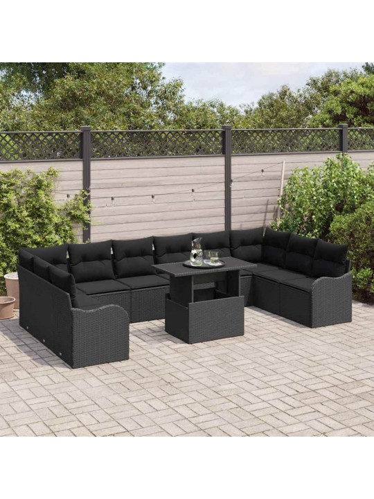 Aia diivanikomplekt 11 tk must 100 x 55 x 73 cm polürooster