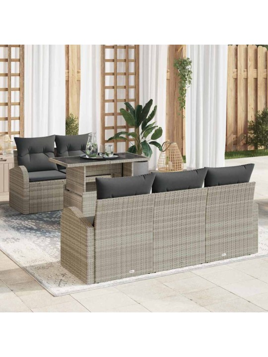 Aia diivanikomplekt 6 tk helehall 100 x 55 x 73 cm polürooster