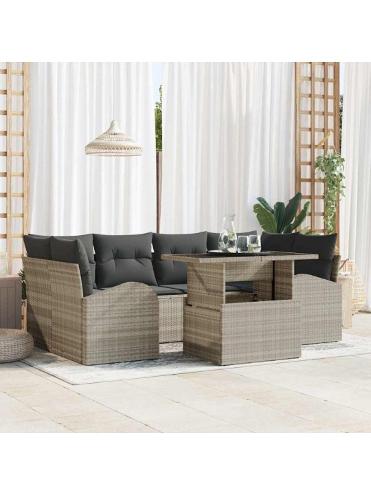 Aia diivanikomplekt 7 tk helehall 100 x 55 x 73 cm polürooster